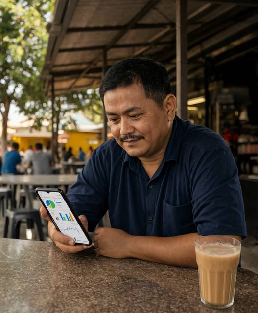 Boss relaks depan laptop, kedai tetap jalan