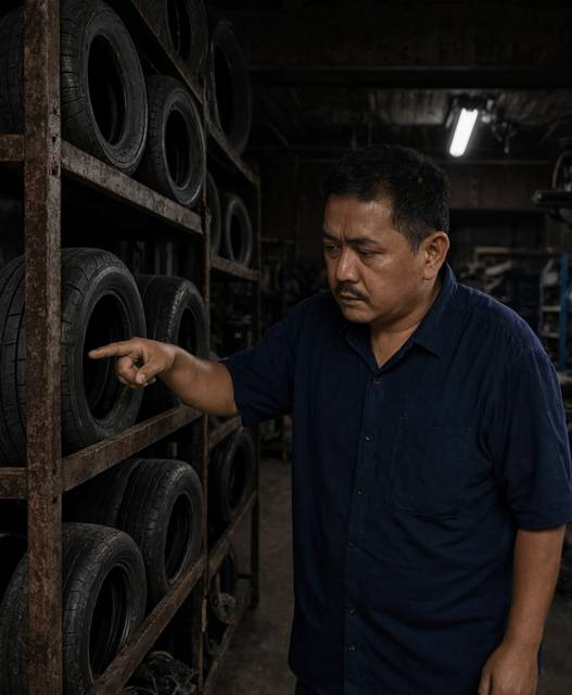 Rak tayar separuh kosong, stok hilang senyap