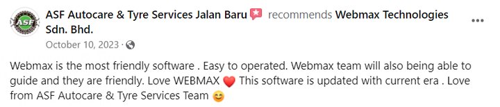 Review Facebook pelanggan WebMax