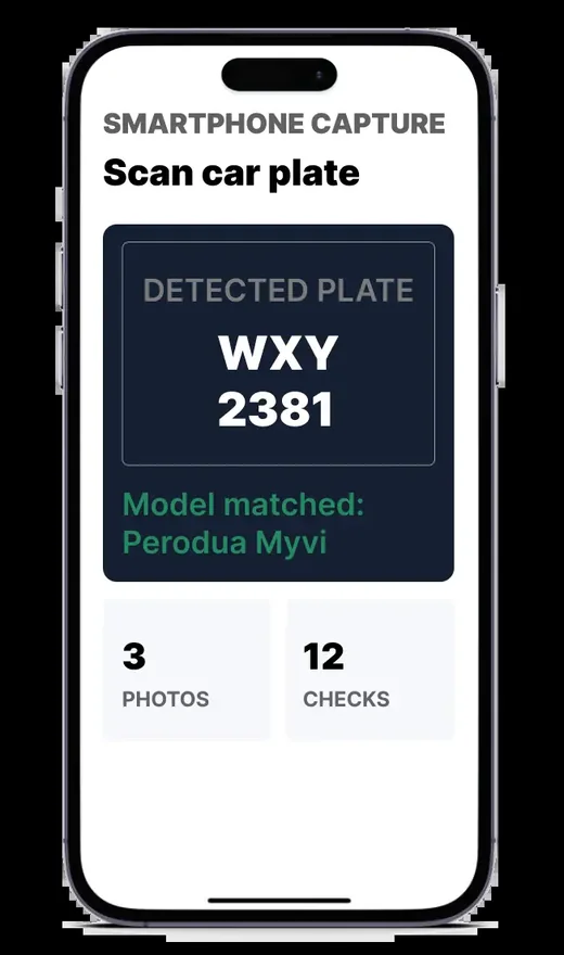 Scan plat nombor kereta guna phone dalam app WebMax